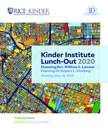 Kinder Institute Lunch-Out 2020