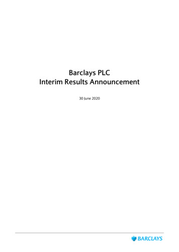 Barclays PLC Interim Results Announcement