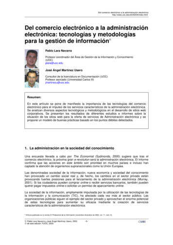 Del Comercio Electrónico A La Administración Electrónica . - UOC