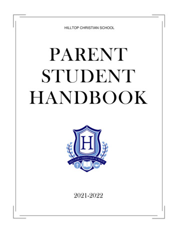 Hilltop Christian School Parent Student Handbook