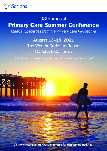38th Annual Primary Care Summer Conference - Scripps Health