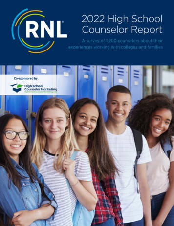 2022 High School Counselors Report - Learn.ruffalonl 