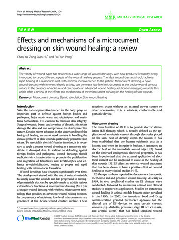 REVIEW Open Access Effects And Mechanisms Of A Microcurrent Dressing On .