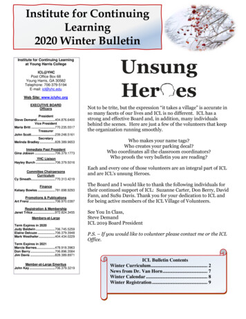 Institute For Continuing 2020 Winter Bulletin Unsung