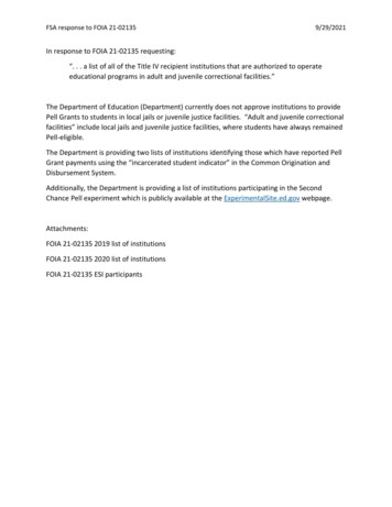 FSA Response To FOIA 21-02135 9/29/2021 In Response To FOIA 21-02135 .