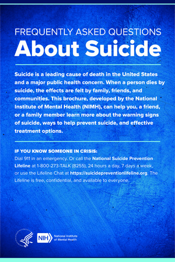 Frequently Asked Questions About Suicide - NIMH