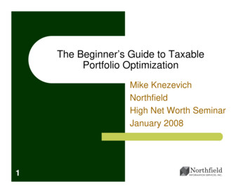 The Beginner's Guide To Taxable Portfolio Optimization