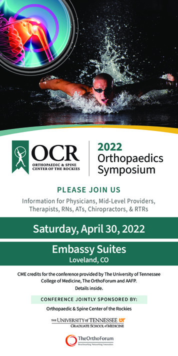 2022 Orthopaedics Symposium - Orthopaedic & Spine Center Of The Rockies