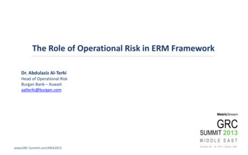 The Role Of Operational Risk In ERM Framework - MetricStream