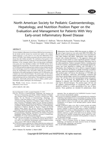 North American Society For Pediatric Gastroenterology, Hepatology, And .