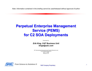 Perpetual Enterprise Management Service (PEMS) For C2 SOA . - Dodccrp 