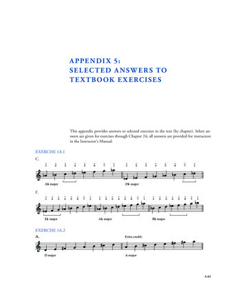 Appendix 5: Selected Answers To Textbook Exercises