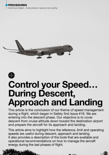 Control Your Speed During Descent, Approach And Landing