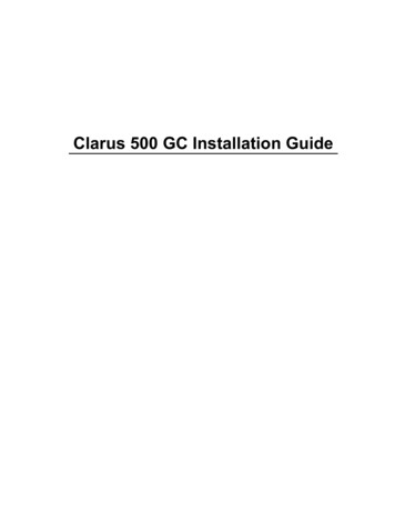 Clarus 500 GC Installation Guide - PerkinElmer