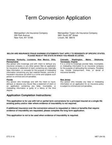 Term Conversion Application - MetLife