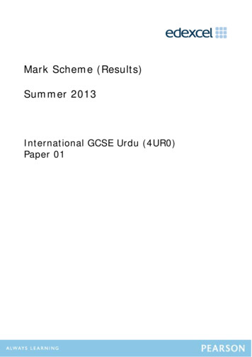 Mark Scheme (Results) Summer 2013 - Pearson Qualifications