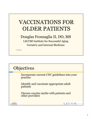 VACCINATIONS FOR OLDER PATIENTS - Lecom.edu
