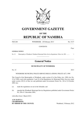 Government Gazette Republic Of Namibia