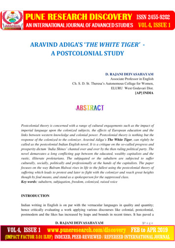 Aravind Adiga'S 'The White Tiger'