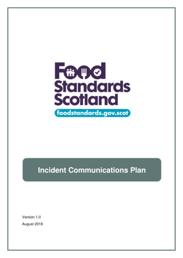 Incident Communications Plan - Food Standards Scotland