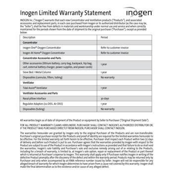 Inogen Limited Warranty Statement