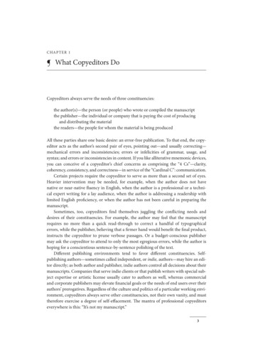 CHAPTER 1 What Copyeditors Do - University Of California Press
