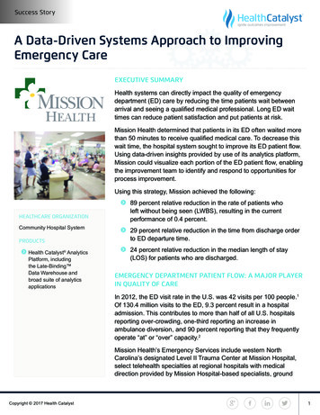 A Data-Driven Systems Approach To Improving Emergency Care