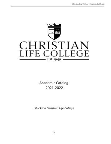 Academic Catalog 2021-2022 - Christian Life College