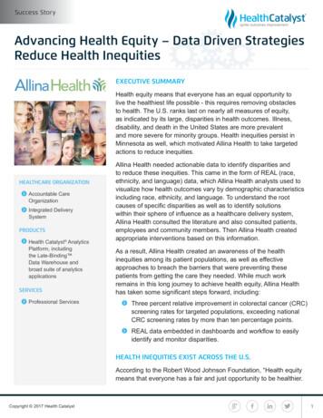 Advancing Health Equity - Data Driven Strategies Reduce Health Inequities