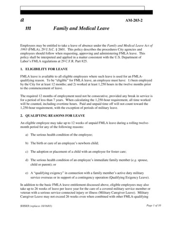 AM-204-22 A AM-203-2 M Family And Medical Leave