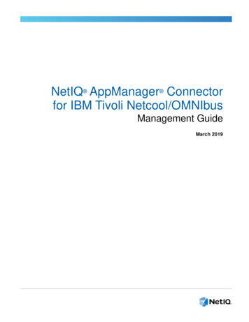 NetIQ AppManager Connector For IBM Tivoli Netcool/OMNIbus