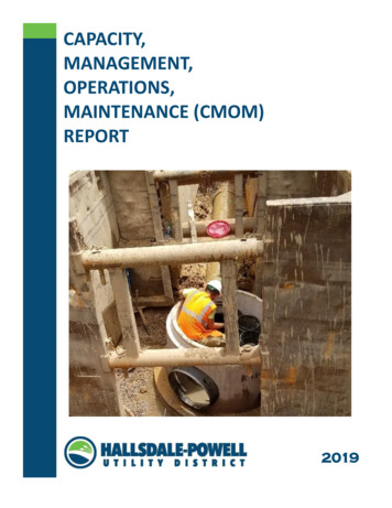 Capacity, Management, Operations, Maintenance (Cmom) Report