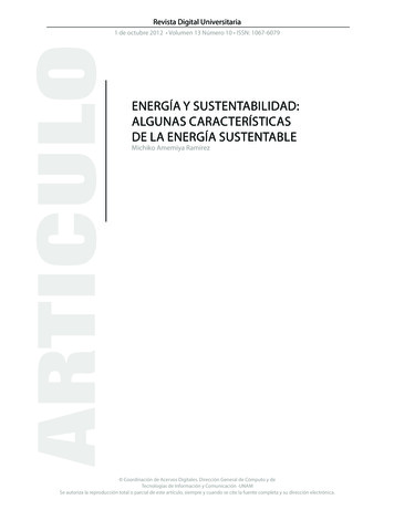 Energía Y Sustentabilidad: Algunas Características De La . - Rdu
