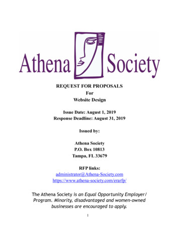 REQUEST FOR PROPOSALS For Website Design - Athena Society