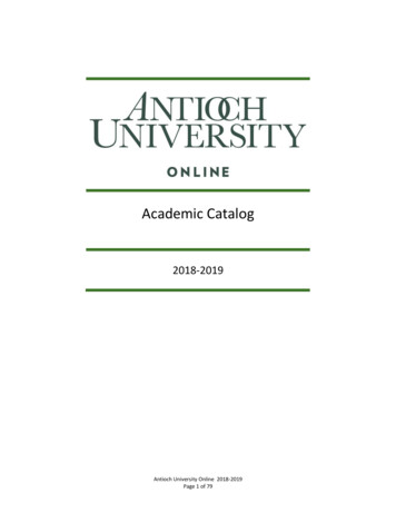 Academic Catalog - Antioch University