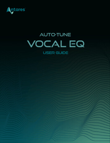 Auto-Tune Vocal EQ Product Manual (version 5.31.22)