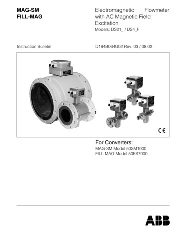 MAG-SM Electromagnetic Flowmeter FILL-MAG With AC Magnetic Field . - ABB