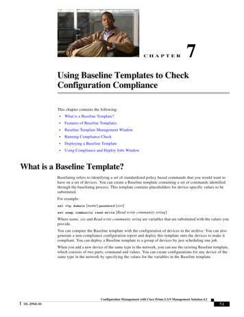 Chapter 7: Using Baseline Templates To Check Configuration . - Cisco