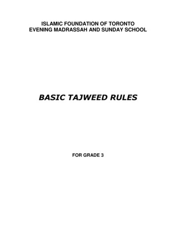 ISLAMIC FOUNDATION OF TORONTO - Basic Tajweed Rules