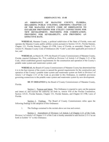 Ordinance 15-08 - Utility Connections For New Development