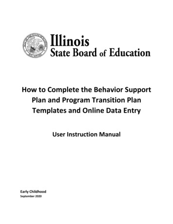 Behavior Support Transition Plan Instruction Manual