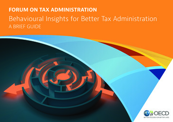 Behavioural Insights For Better Tax Administration - OECD
