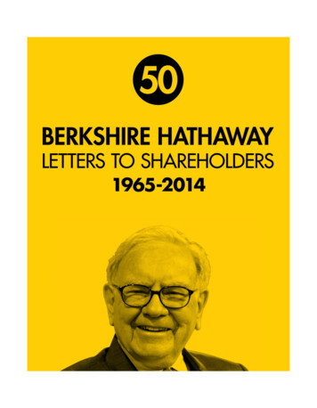 By Warren E. Bu - Berkshire Hathaway Letters To Shareholders