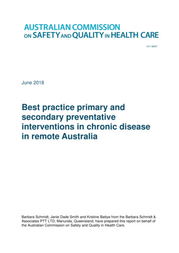 Best Practice Primary And Secondary Preventative Interventions In .