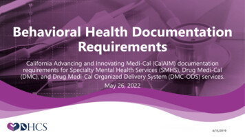 Behavioral Health Documentation Requirements