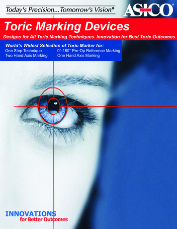 Designs For All Toric Marking Techniques. Innovation For Best . - ASICO