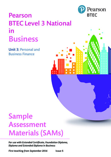 Pearson BTEC Level 3 National In Business - Edexcel