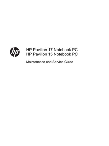 HP Pavilion 17 Notebook PC HP Pavilion 15 Notebook PC