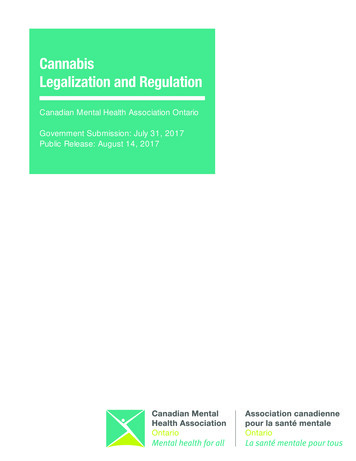 Cannabis Legalization And Regulation - CMHA National