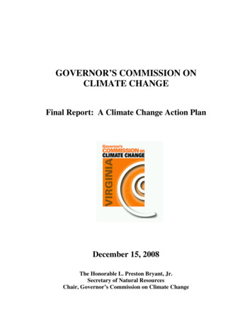 GOVERNOR'S COMMISSION ON CLIMATE CHANGE - Virginia